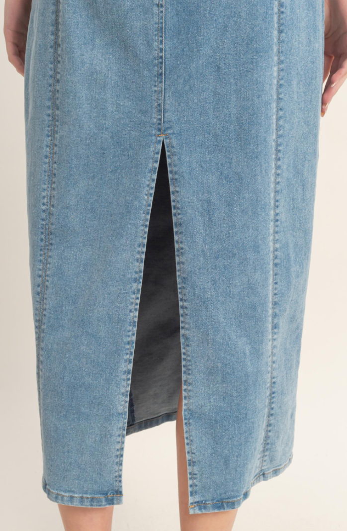 Danielle Denim Midi Dress (Two Colors)*
