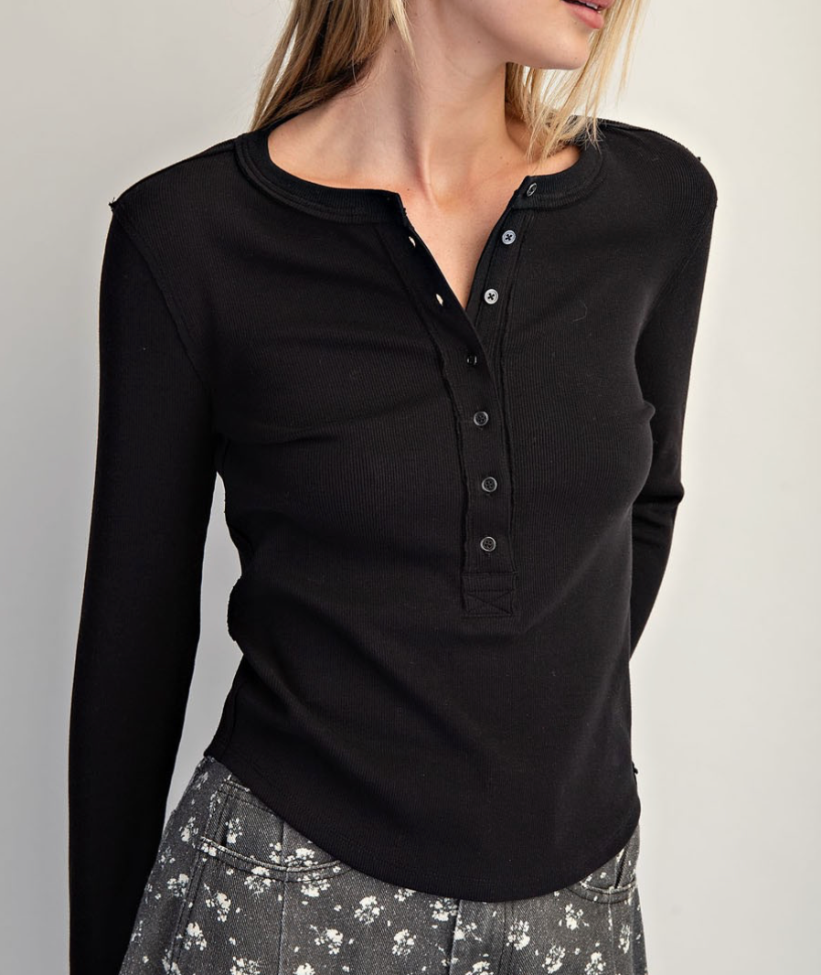 Henley Button Top