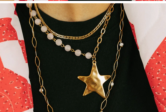 Starry Beaded Chain Necklace
