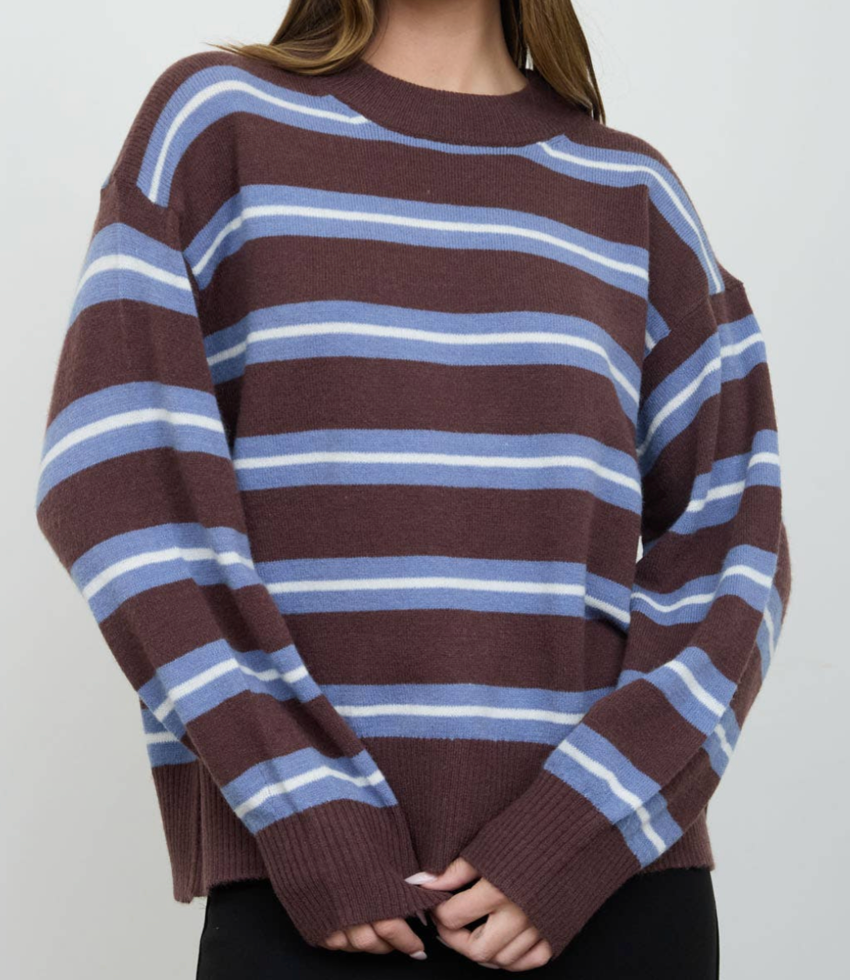 Paula Stripe Crew Neck Pullover