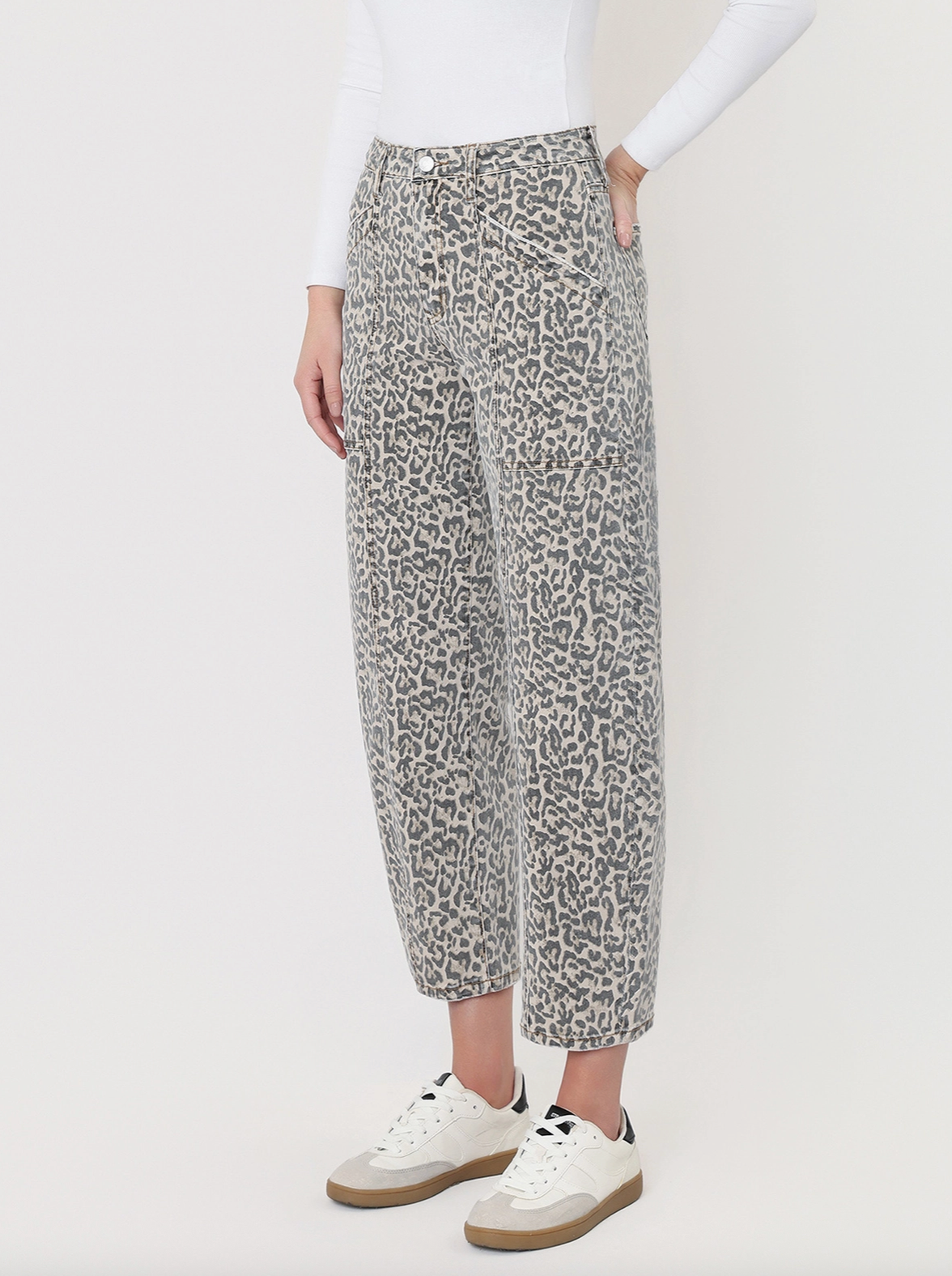 Kate Leopard Print Barrel Pant