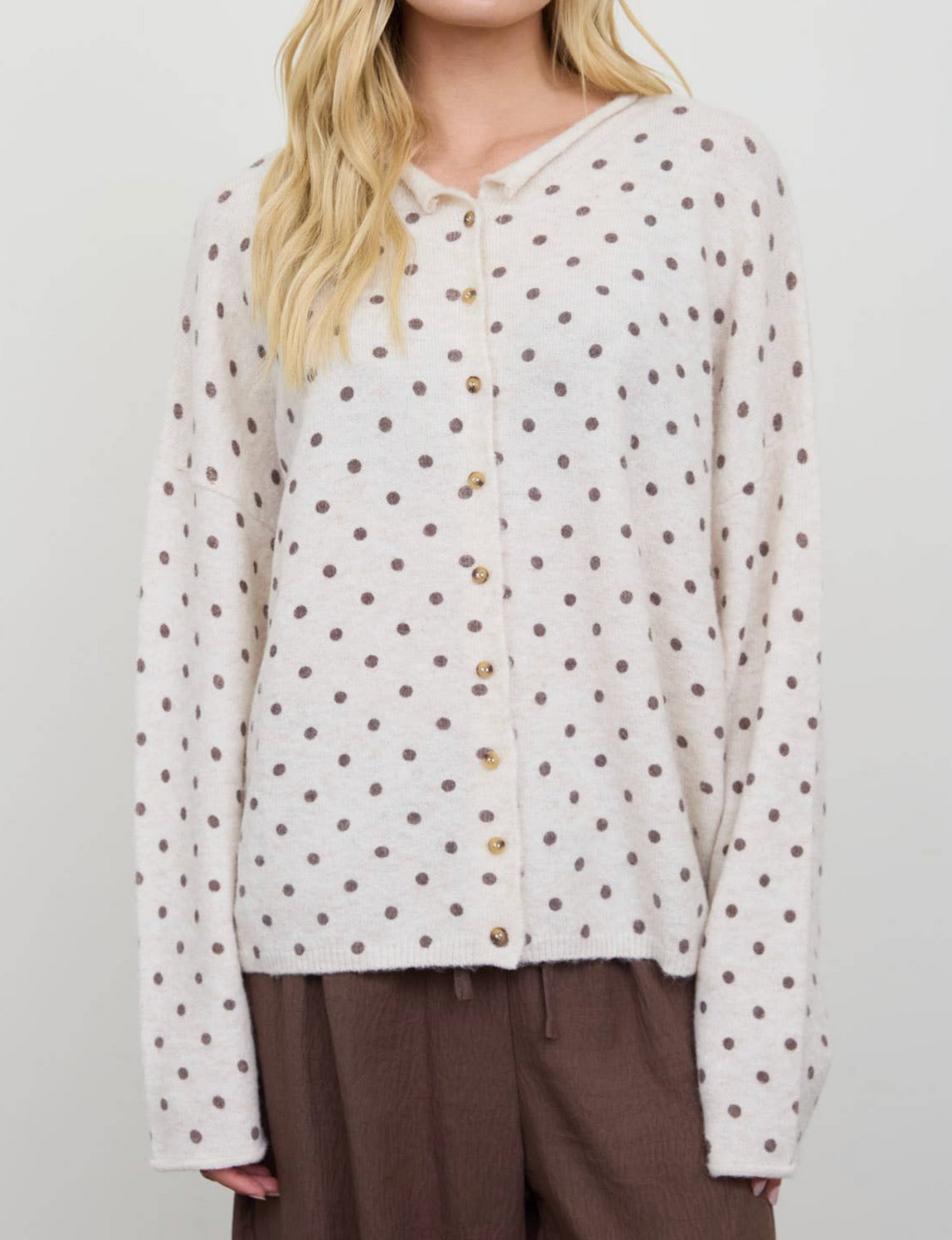 Mae Polka Dot Button Down Cardigan