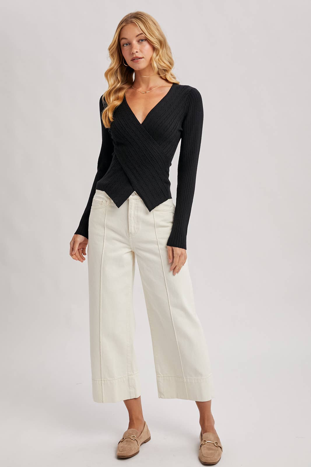 Harris Wrap Knit Sweater Top