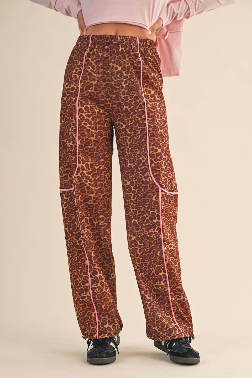 Leopard Print Track Pants