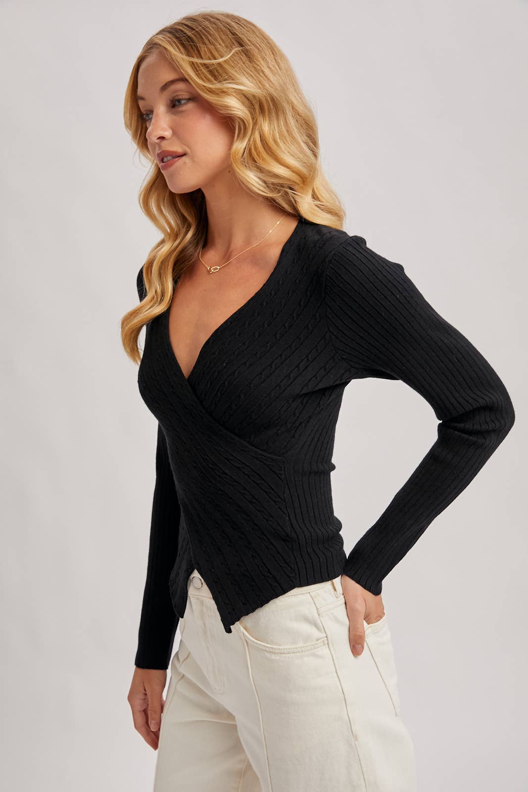 Harris Wrap Knit Sweater Top