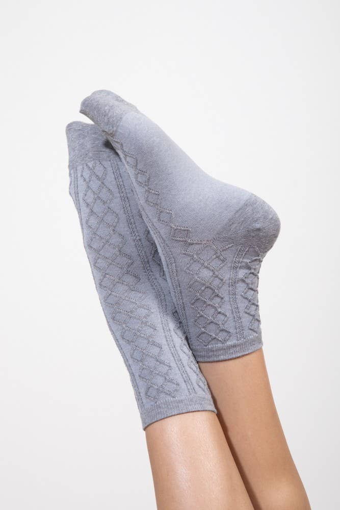 Solid Argyle Crew Socks