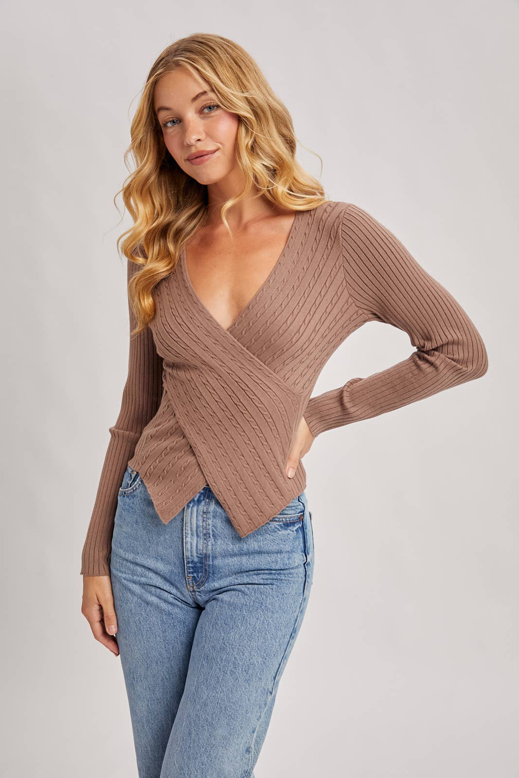 Harris Wrap Knit Sweater Top