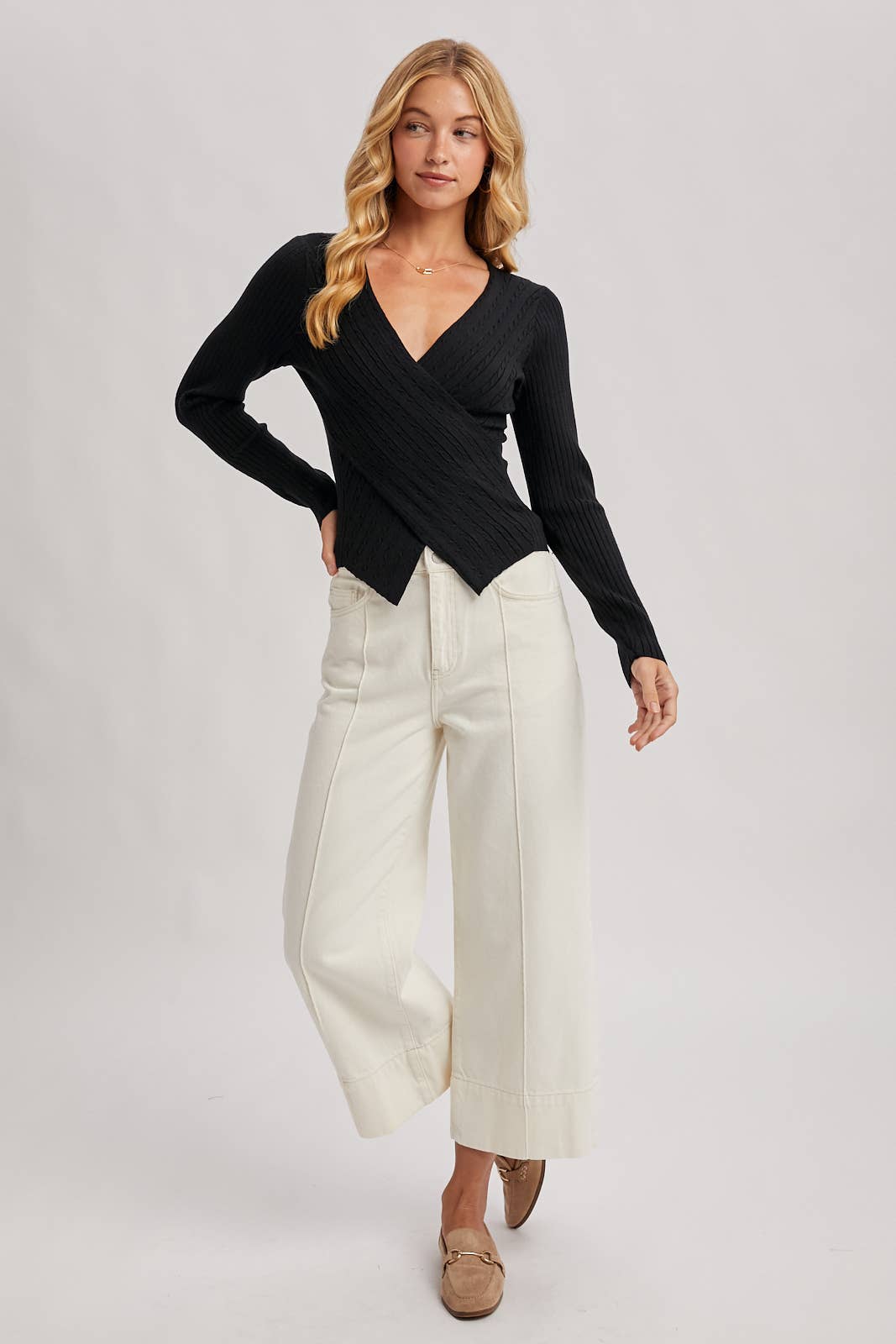 Harris Wrap Knit Sweater Top