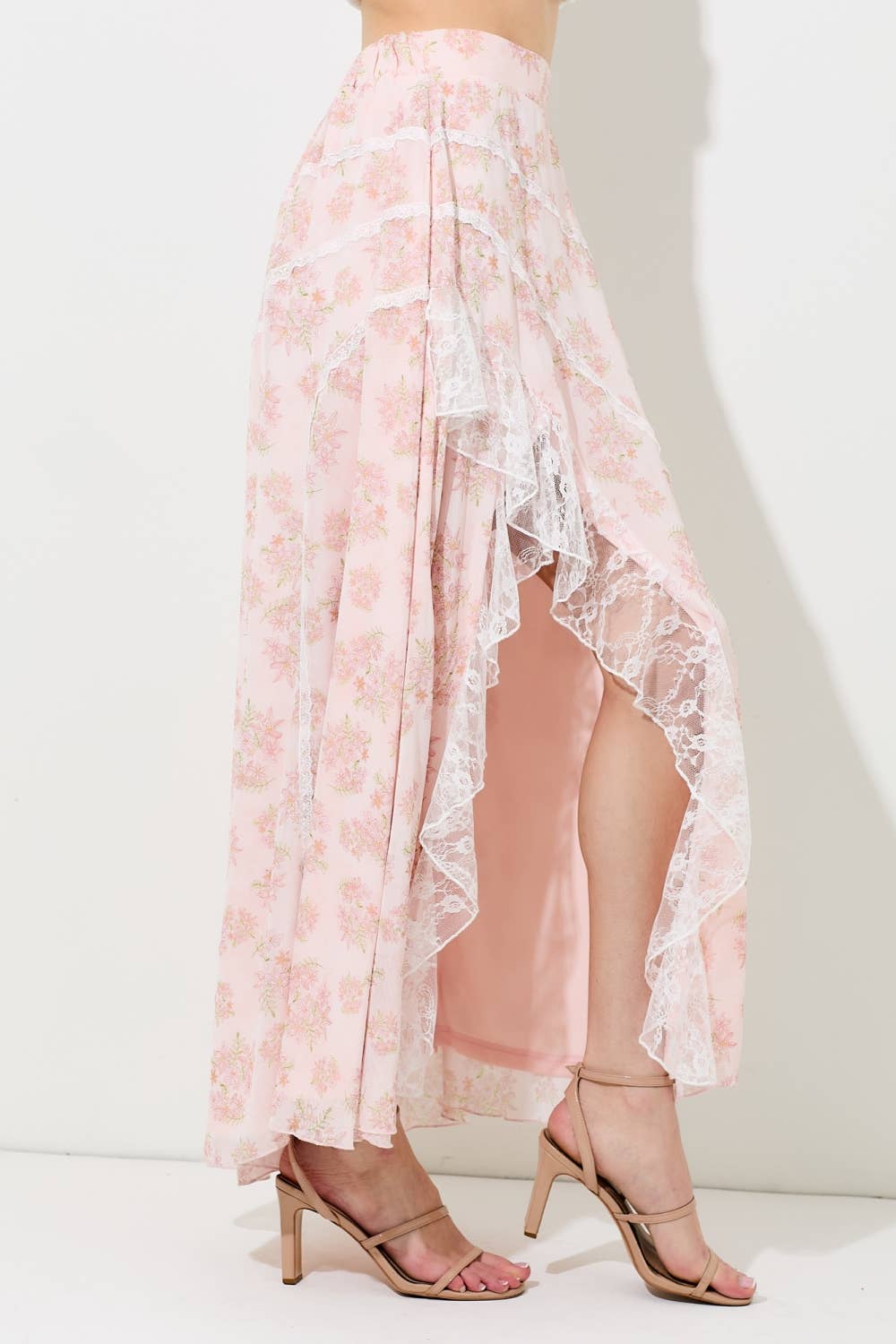 Charley Floral Maxi Skirt With Slit.