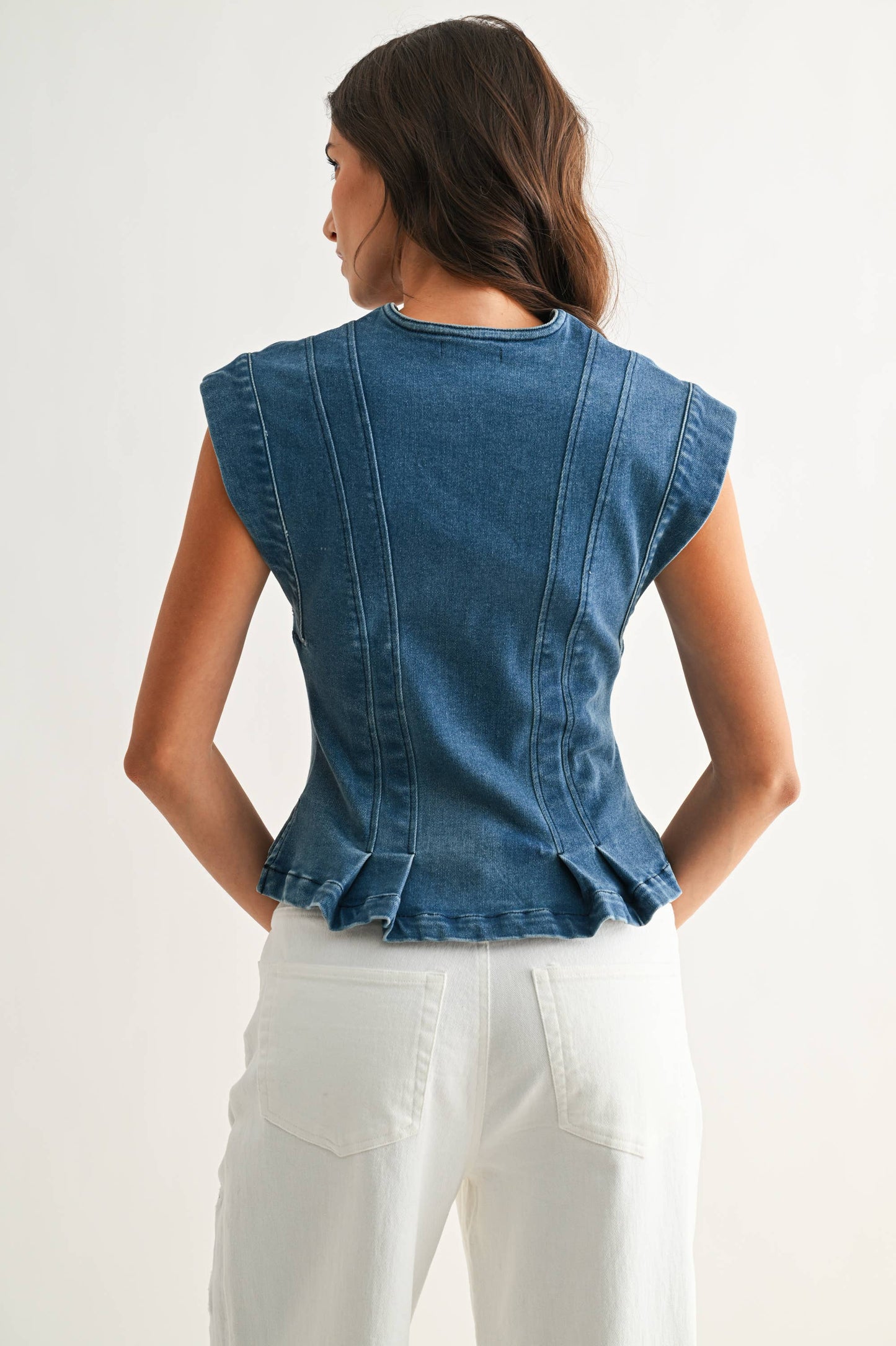 Peplum Denim Top