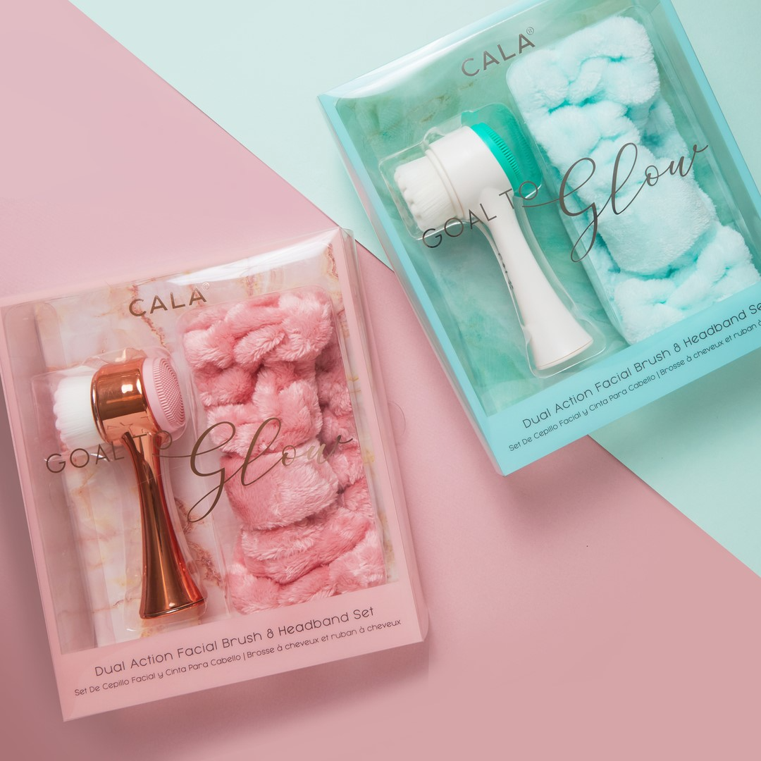 CALA Goal to Glow Dual Action Facial Brush & Headband Set