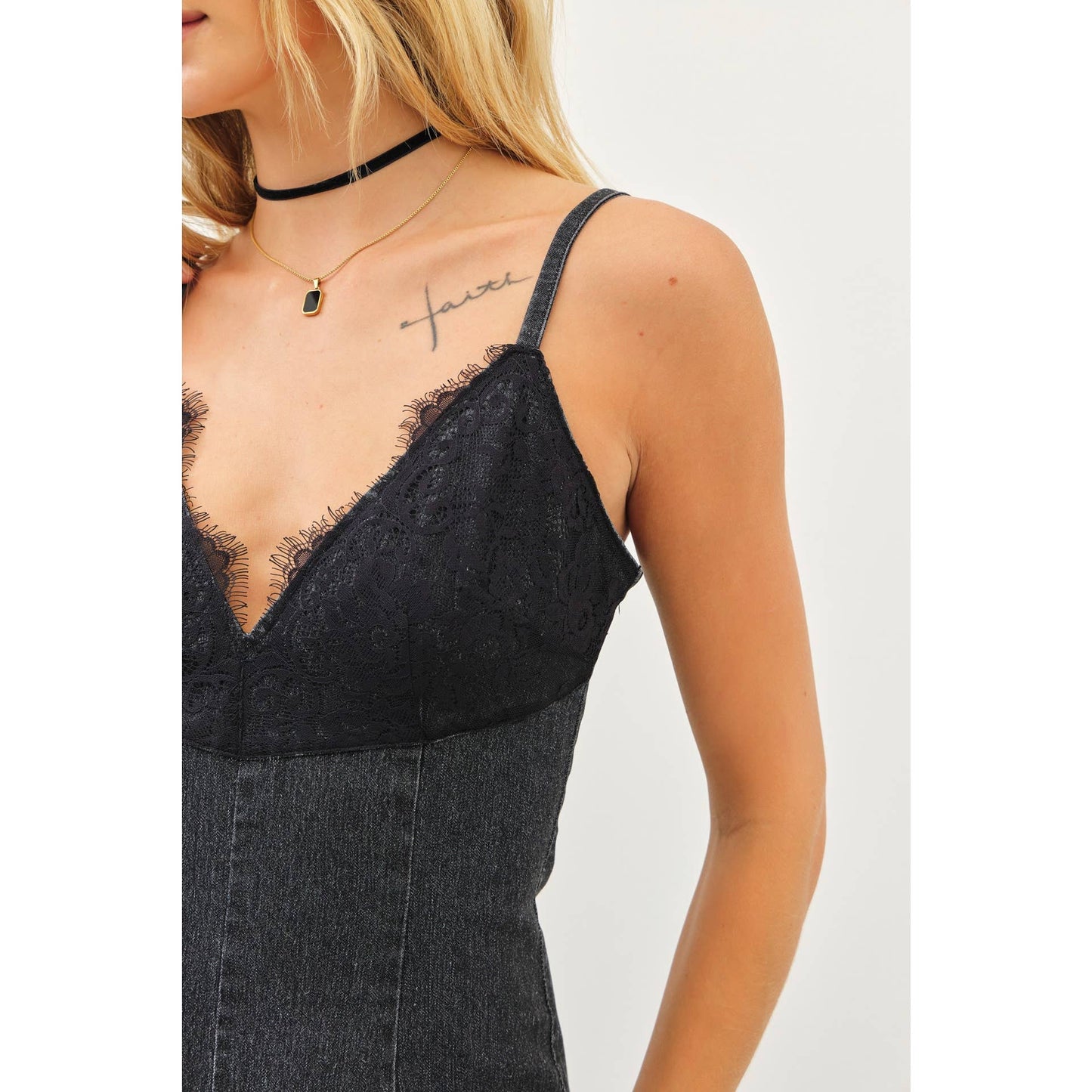 Denim and Lace Dress