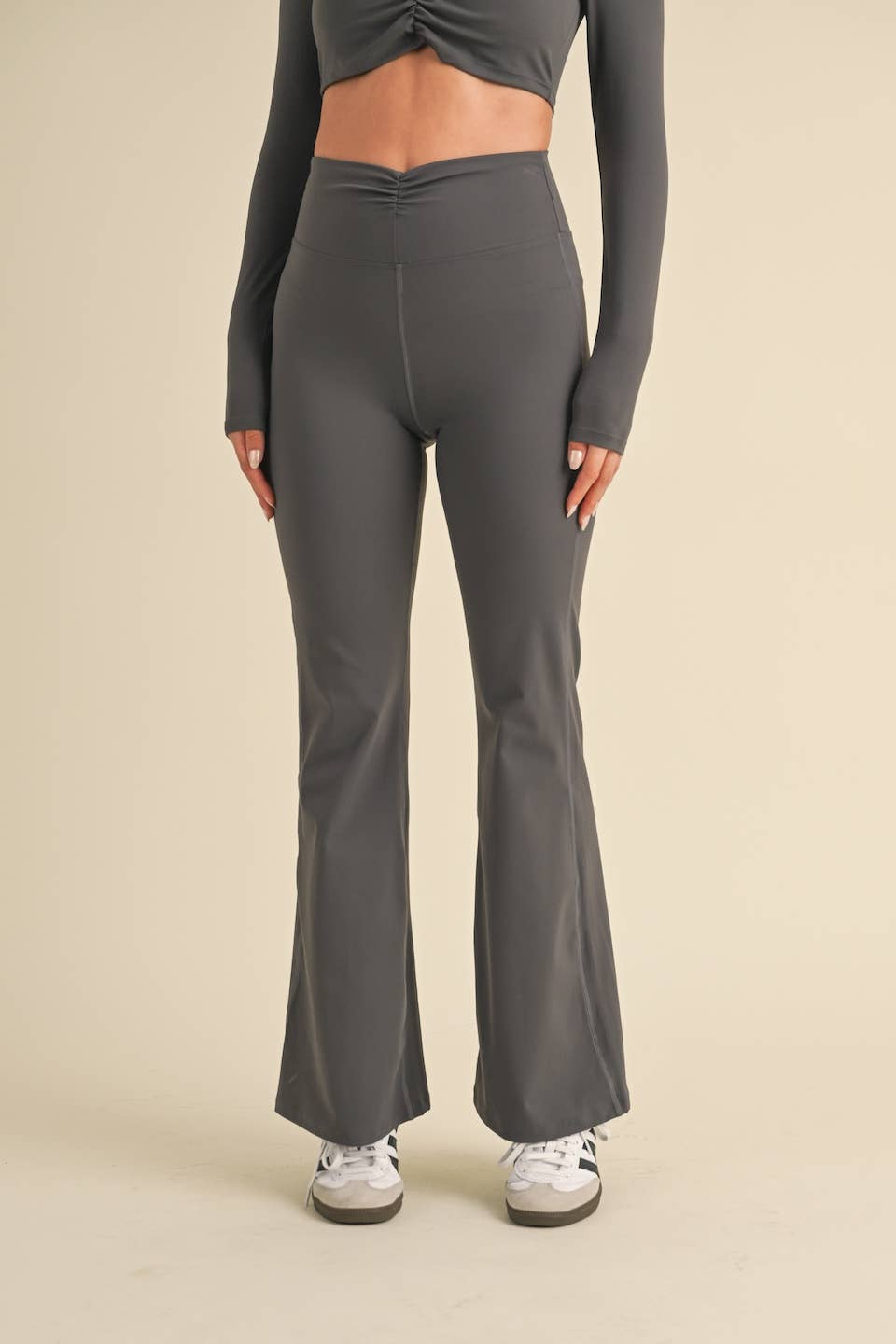 Ruched Waist Flare Leggings