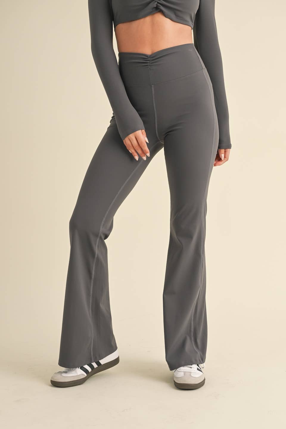 Ruched Waist Flare Leggings