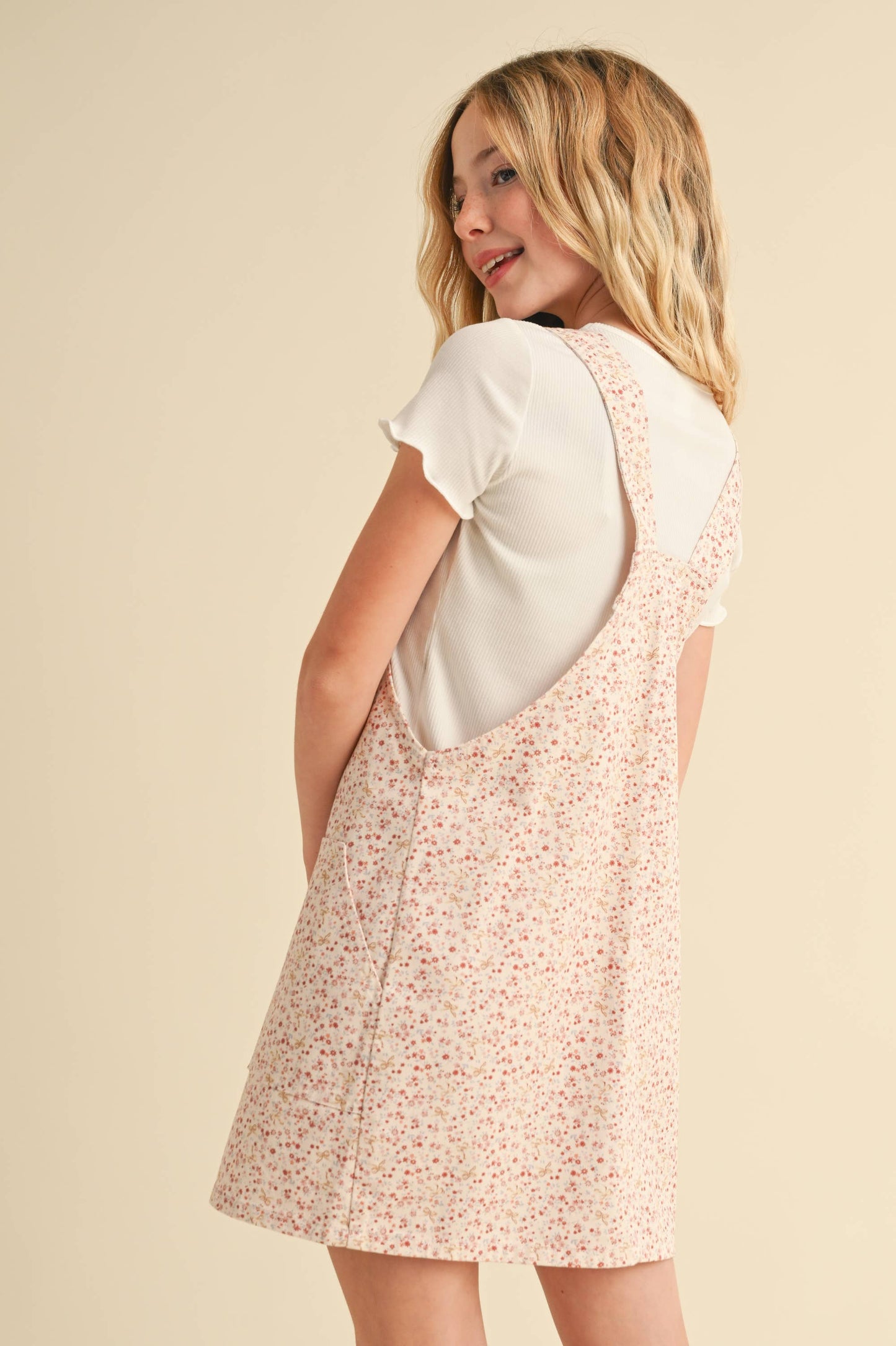 TWEEN FLORAL OVERALL DRESS (7-14)