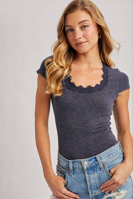 Daisy Lace Trim Top