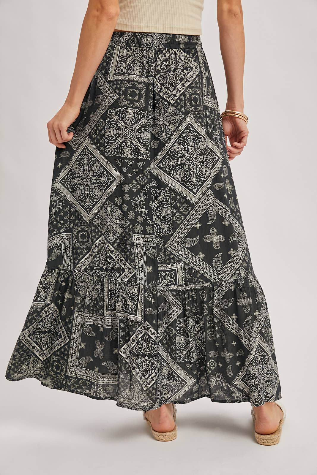 BOHO PRINT MAXI SKIRT