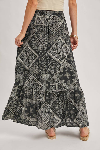 BOHO PRINT MAXI SKIRT