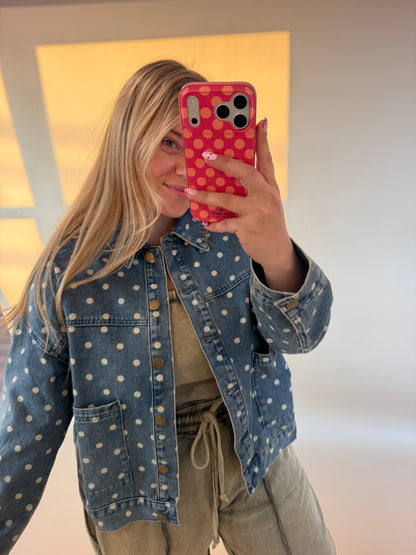 Paula Polka Dot Denim Jacket