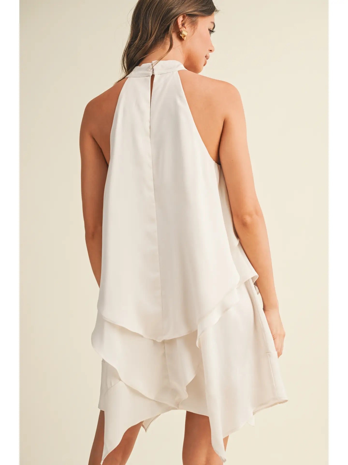 Chaney Ruffle Halter Neck Dress