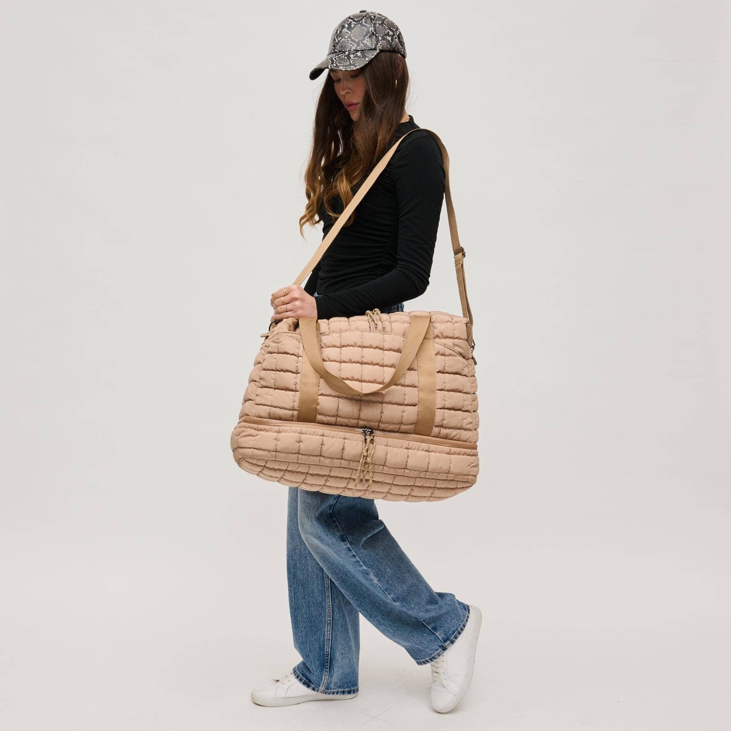 Globetrotter Quilted Nylon Puffer Travel Weekender