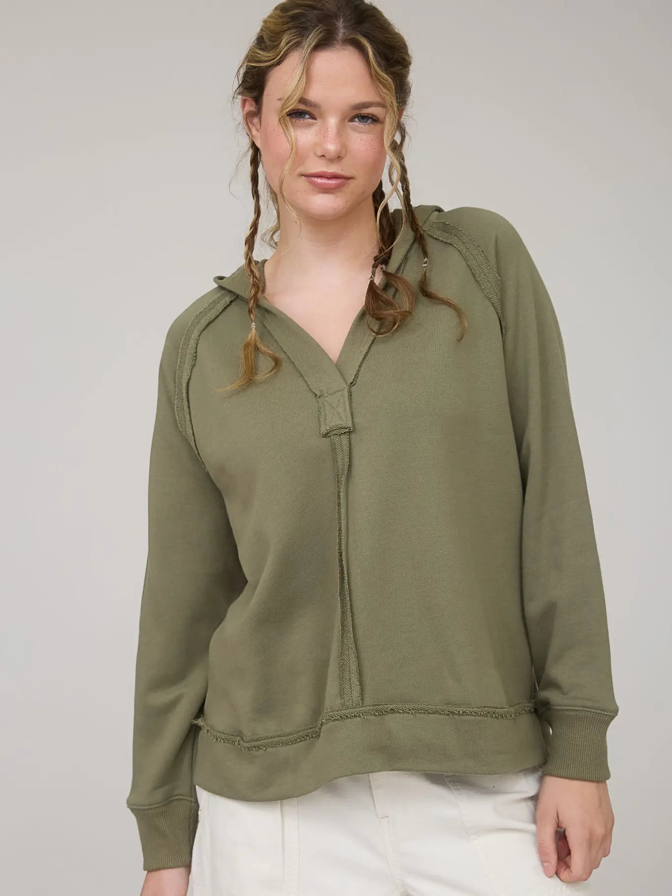 Kari Raw Edge Hoodie (4 Colors)