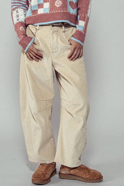 Corduroy Barrel Jeans