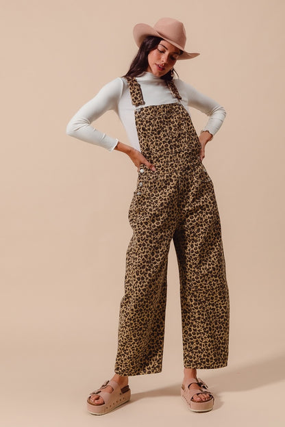 Leopard Barrel Overalls