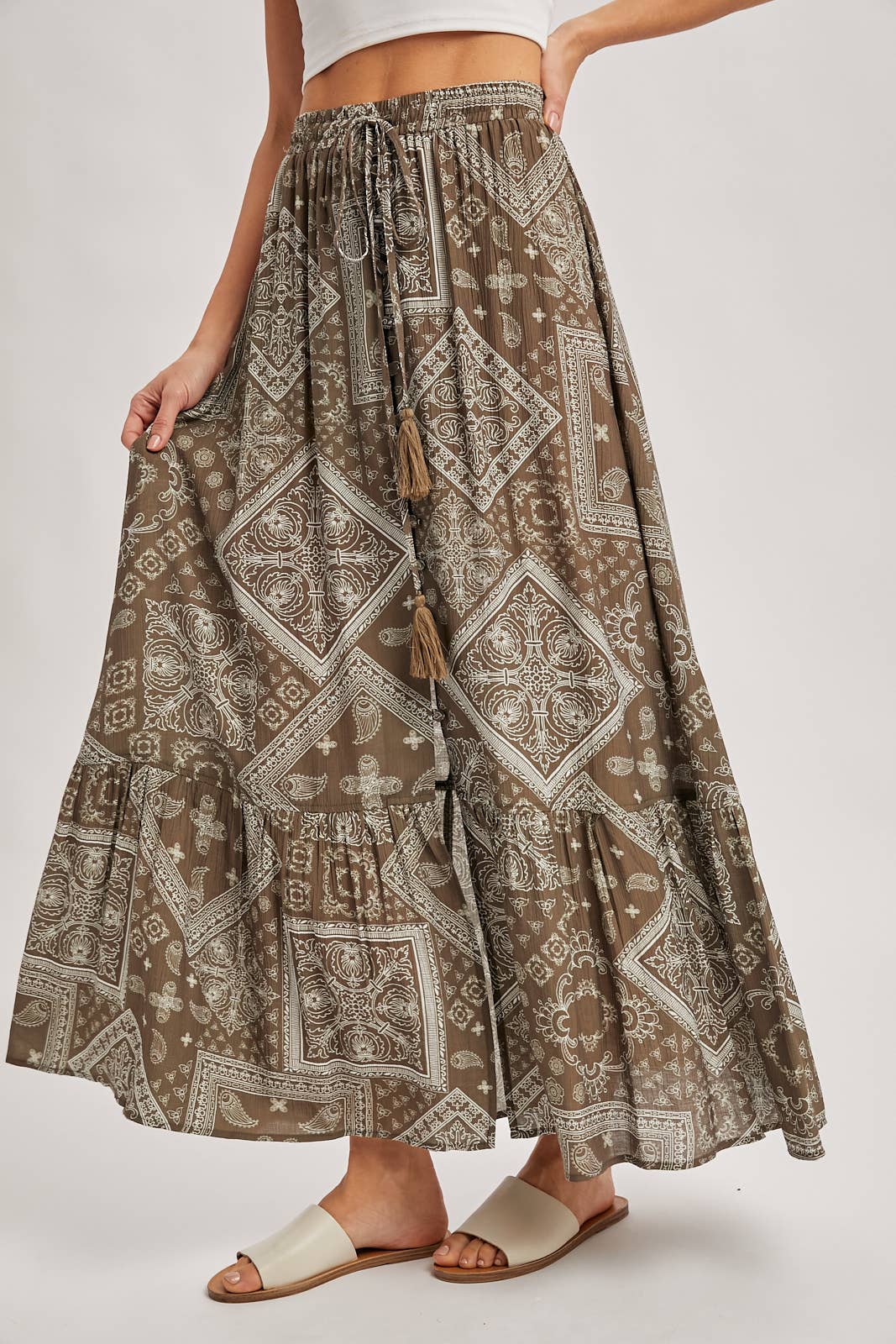 BOHO PRINT MAXI SKIRT