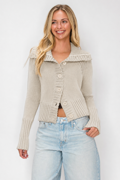 Joanne Button Front Knit Cardigan