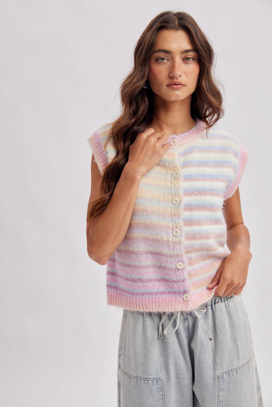 Kat Rainbow Stripe Sweater Vest