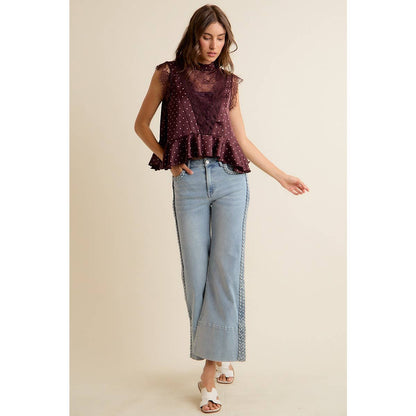 Paula Polka Dot Stain Lace Top