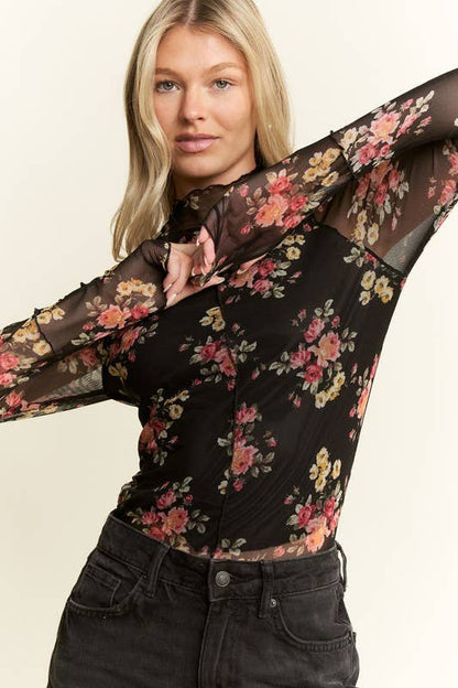 Amie Floral Mesh Top *Two colors