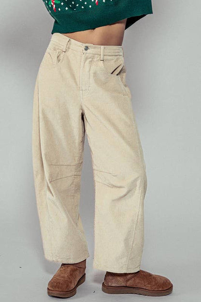 Corduroy Barrel Jeans