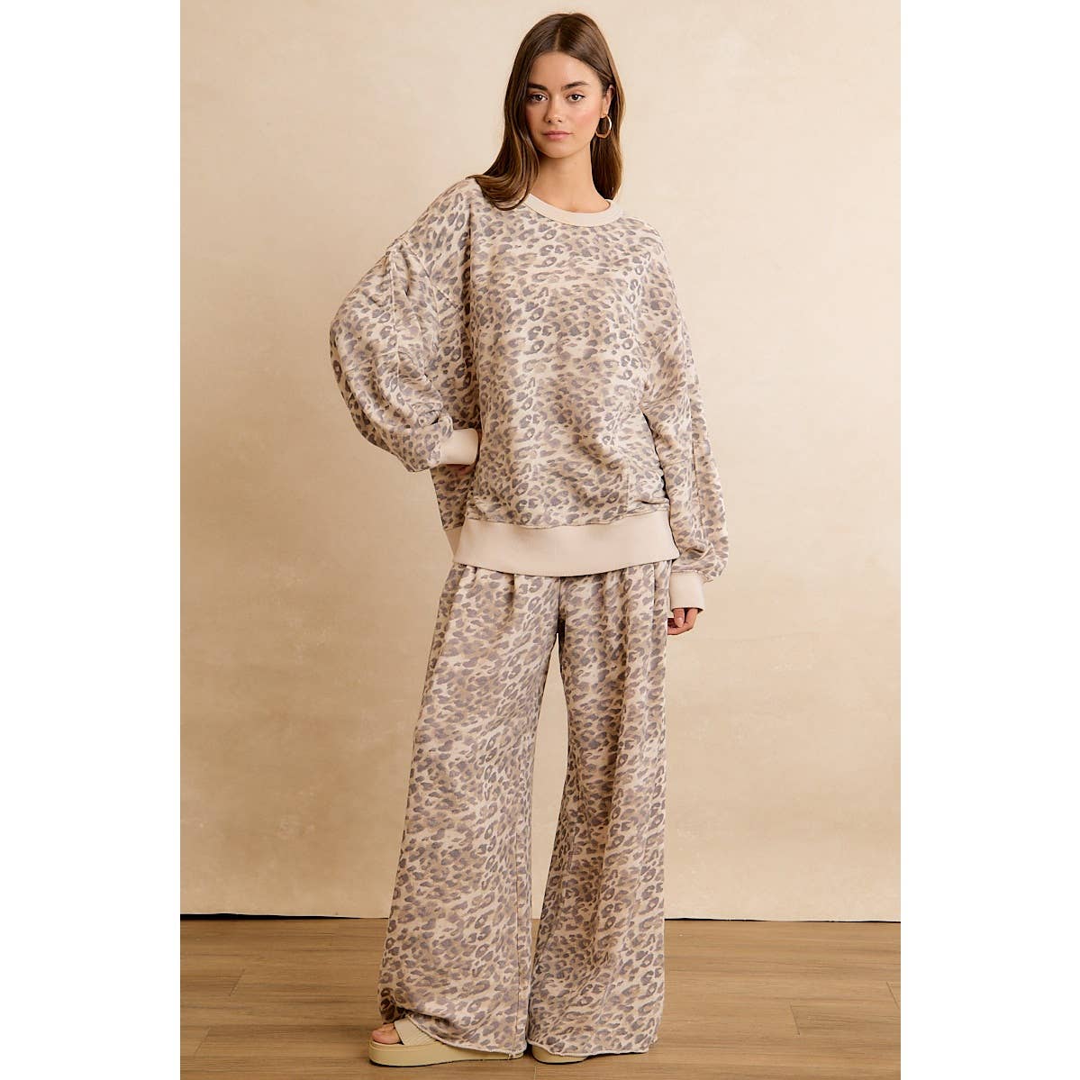 Charlie Relaxed Leopad Print Pullover