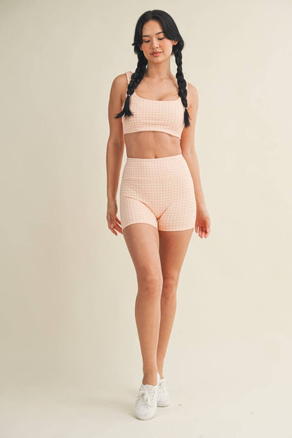 Gingham Ruched Bra Top