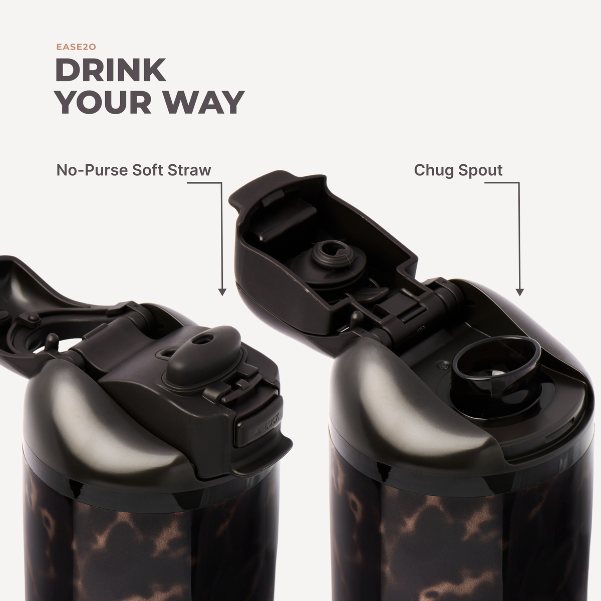 HydroJug - Mocha Tortoise 40 oz Ease2o