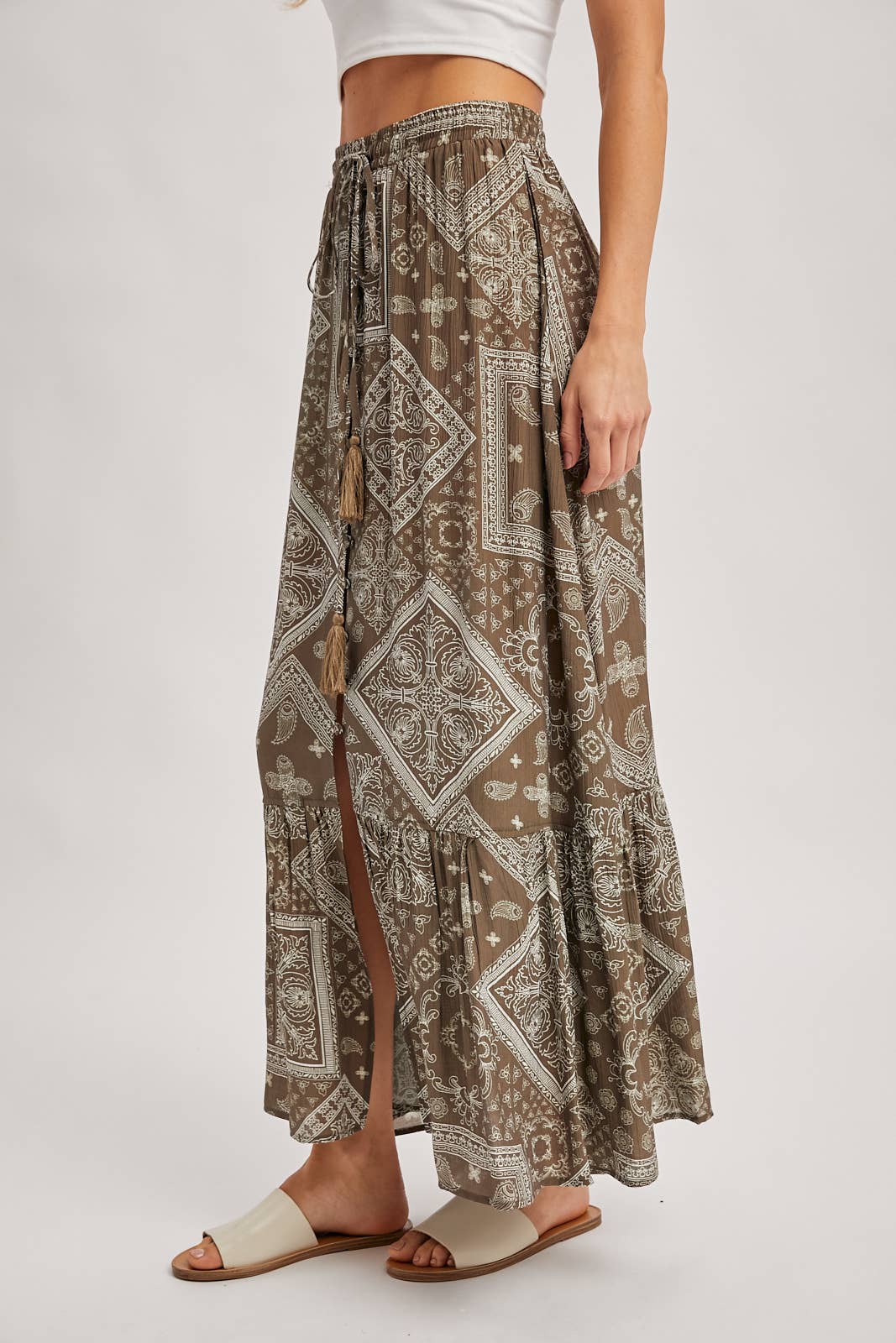 BOHO PRINT MAXI SKIRT