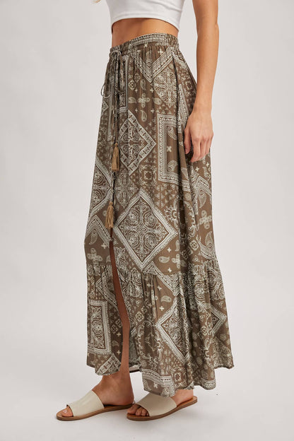 BOHO PRINT MAXI SKIRT