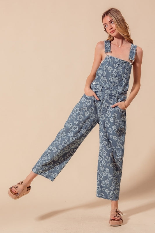 Katlynn Flower Barrel Overalls