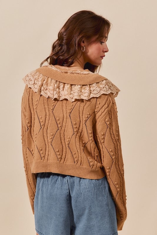 Lacey Ruffle Trim Cardigan