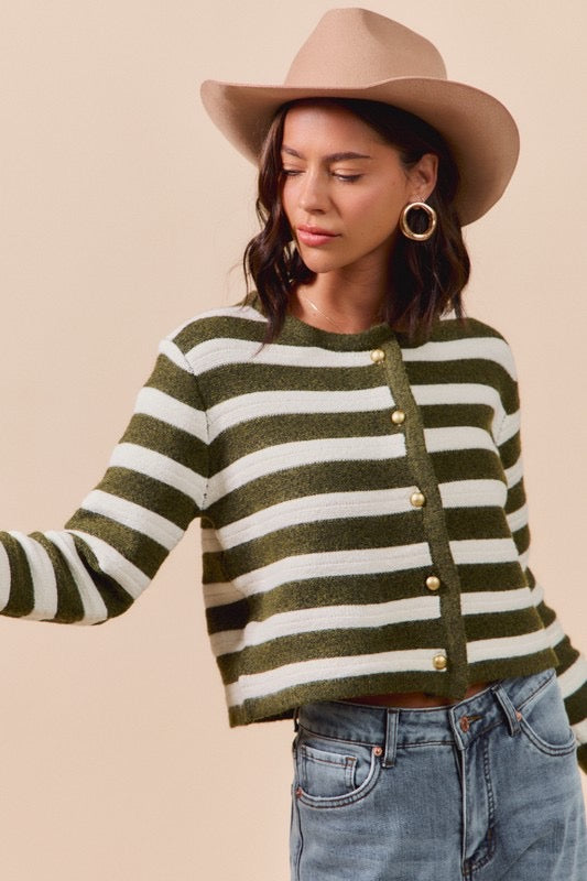 Kara Stripe Cardigan