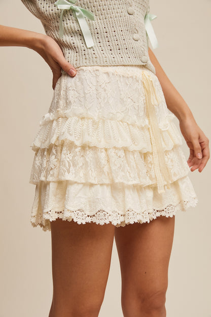Lace Tiered Shorts