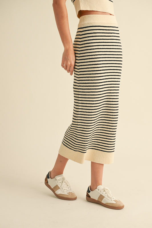 Haven Striped Knitted Skirt