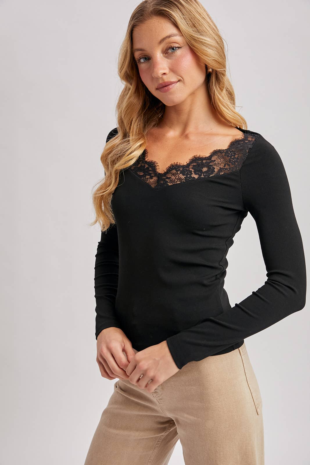 Jade Lace Trim Top
