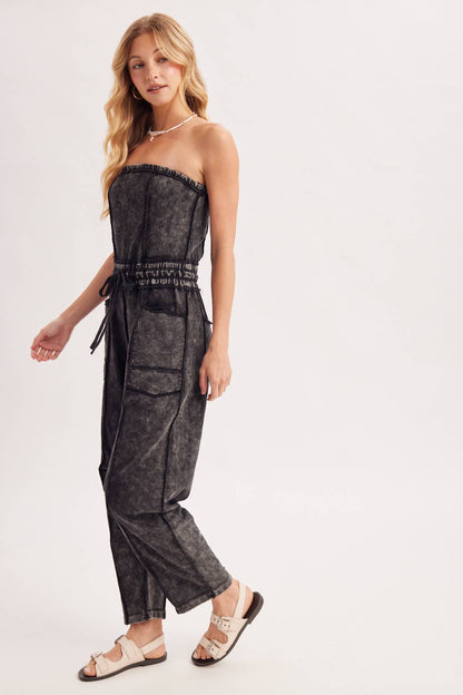 Sarah Washed Smocked Jumpsuit (Two Colors)