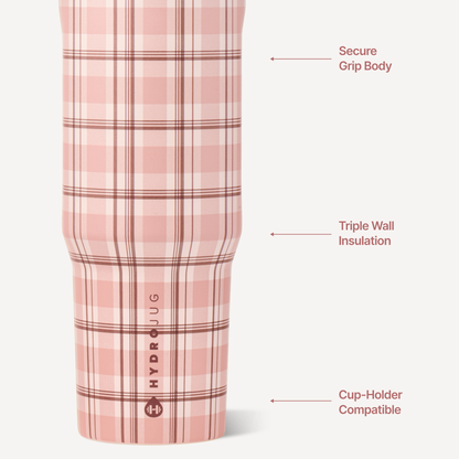 HydroJug - Pillow Talk Plaid 40 oz Sport Water Bottle
