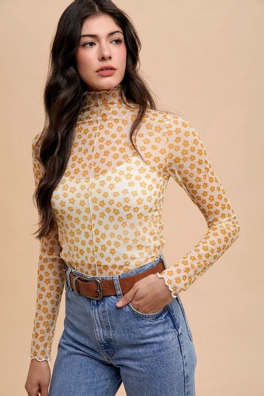 Daisy girl mesh long sleeve