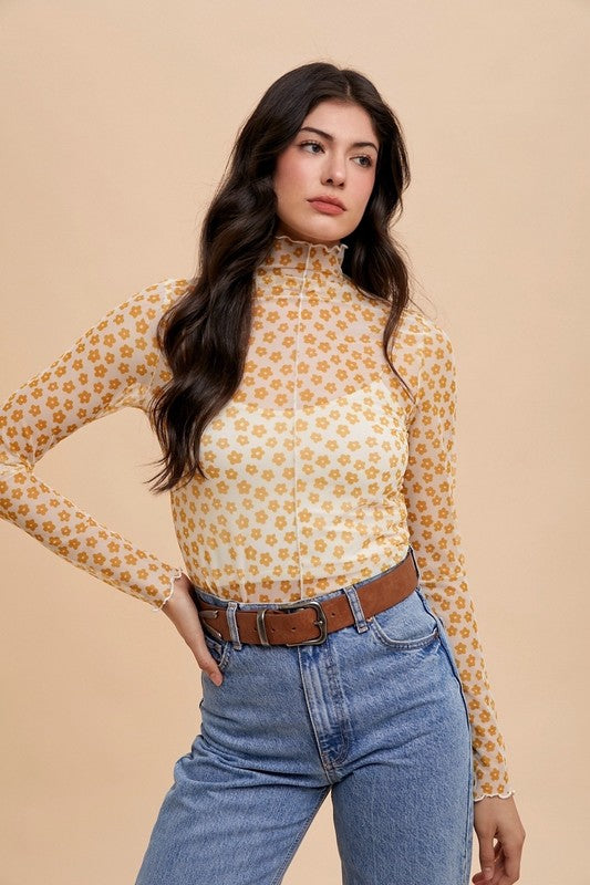 Daisy girl mesh long sleeve