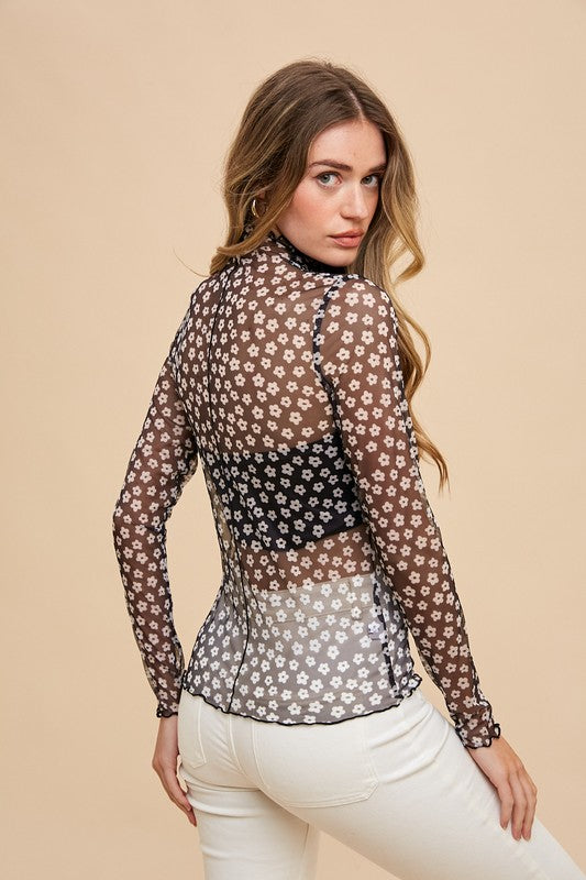 Daisy girl mesh long sleeve